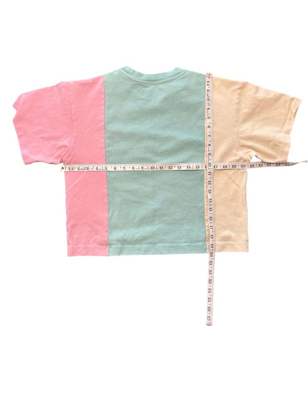 Teddy Fresh Colorblock Embroidered Boxy Crop Tee Women’s Size M Pastel skater - Picture 5 of 8